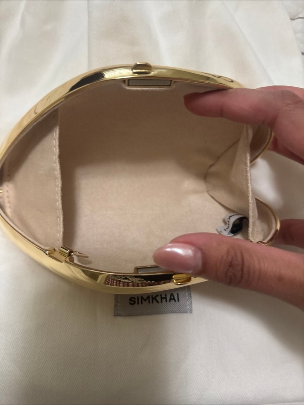 SIMKHAI Mini Bridget Oyster Shell Clutch - Picture 3 of 4